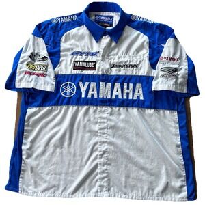 Yamaha Licensed Pit Crew Racing Shirt Embroidered JH Design Snap Up Men's 3XL
